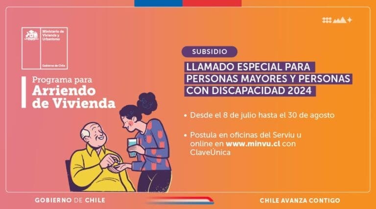 Se abren postulaciones al subsidio de arriendo para personas mayores y personas con discapacidad del Minvu