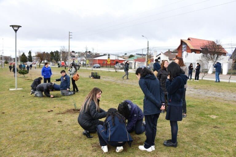 65 estudiantes de la Escuela Arturo Prat participan en jornada de reforestación en Punta Arenas