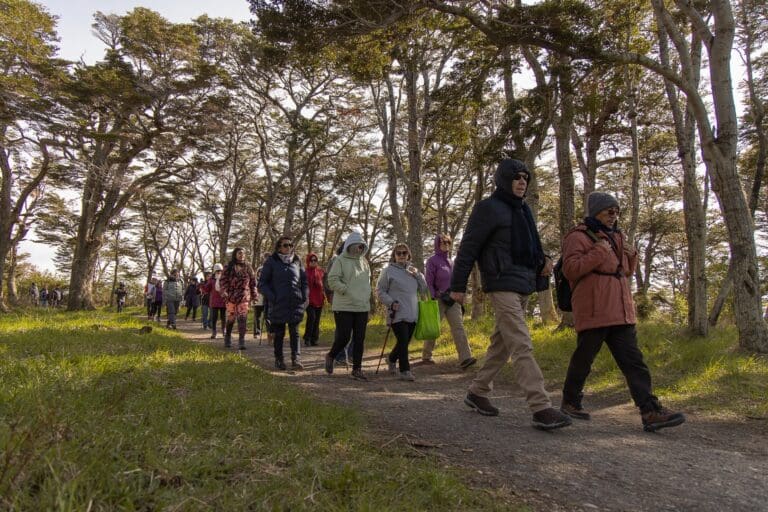Personas mayores disfrutan de una jornada recreativa en el Parque del Estrecho de Magallanes
