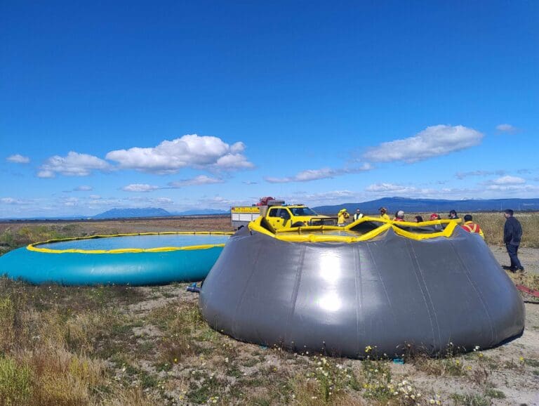 Instalan piscinas autosoportantes en Puerto Natales para combatir incendios forestales